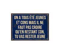 Antic Line Plaque on a Tous été Jeunes 21 x 15 cm