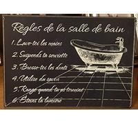 Antic Line Plaque regles de la Salle de Bain.15 * 21cm
