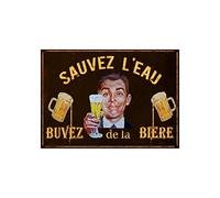 Antic Line Plaque Sauvez l'eau 21 * 15
