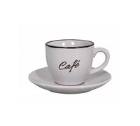 Antic Line Tasse espresso et sous-tasse Bistro café Blanche