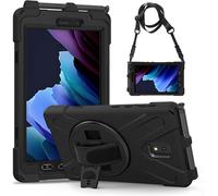 Antichoc Coque pour Samsung Galaxy Tab Active 5 / Active 3, 8 Pouces, Antichoc ?tui avec Support Rotatif, Dragonne et Bandouli¿¿re, Porte-Stylet, Housse pour Samsung Tab Active 5/Active 3, Noir