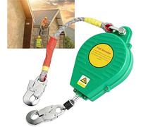 Antichute a Rappel Automatique Certifié, 3-20m Stop Chute Harnais Rétractable avec Crochet Autobloquant, 150 KG Harnais de Securite Anti Chute Rétractable pour Travaux en Hauteur (Vert, 10m)