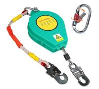 Antichute à Rappel Automatique Professionnel, 3-20m Protection Antichute Rétractable, Harnais de Securite Anti Chute pour Toiture, D'échafaudage et Travaux en Hauteur,150kg(Vert,10m)