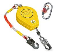 Antichute à Rappel Automatique Professionnel, 3-20m Protection Antichute Rétractable, Harnais de Securite Anti Chute pour Toiture, D'échafaudage et Travaux en Hauteur,150kg(Jaune,10m)