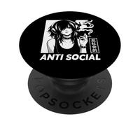 Anticipal Smoking Emo Girl Dark Anime Kanji Goth Esthétique PopSockets PopGrip Adhésif
