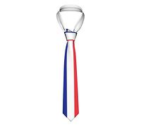 Anticsao Cravate amusante pour homme Motif drapeau de la France Bleu/blanc/rouge Cravate douce, comme sur l'image, taille unique