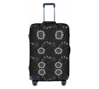 Anticsao Supernatural Symbols Housse de protection anti-poussière pour valise Noir, blanc, x-large