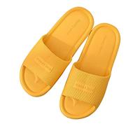 Antidérapant aux chaussures souples Plat Maison Couples Flip Pantoufles Salle De Bains The Flops Pantoufle Femme Chaussons Pour Femmes Avec Soutien De Voûte Plantaire Taille 9 (Yellow, 40-41)