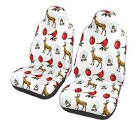 Antidérapant Housses De Siège Auto Boule À Neige De Noël en Forme D'Oiseau Et De Cerf Couverture Siège Auto Interieur Car Seat Cover pour Vehicles, Sedans, Trucks, 52X138Cm