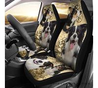 Antidérapant Housses De Siège Motif De Fleurs Dorées pour Chien Border Collie Car Seat Cover Imperméable Housses Siège Auto pour Auto, Suvs, Trucks, 52X138Cm