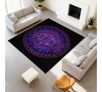 Antidérapant Moderne Astrologie Géométrique Lavable Tapiss Mandala Violet Noir Support en TPR Tapis Tapis 60 x 90 cm pour Couloir Entrée