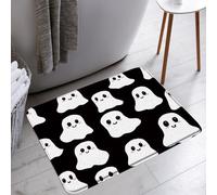Antidérapant Paillasson Avant Esprit d'halloween Noir Blanc Esprit Mignon drôle Dessin animé fantômes icônes Paillasson Tapis WC 40×60cm pour Entrée,Passage,Couloir