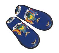 Antidérapant Pantoufles à Hiver Impression du drapeau de New York Chausson Maison Respirant Chaussons Homme pour Femme Intérieur Extérieur M