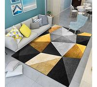 antidérapant pour Tapis Tapis Jaune, Motif géométrique est Facile à Nettoyer Le canapé Tapis Moderne Tapis Moderne Tapis Salon -Jaune_80x200cm