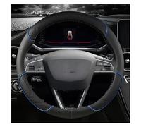 Antidérapant Respirant Couvre Housse De Volant De Voiture Antidérapante en Cuir MicrofibrePour Seat pour Tarraco pour Arona pour Ateca pour Ibiza pour Toledo Couvre Volant Voiture(O Shape Blue)
