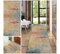 Antidérapant Tapis Couloir Long Tapis au Mètre Tapis de Passage Poils Ras Tapis Entrée Cuisine Évier Chambre Escaliers Moderne Abstrait 40 x 200 cm Tapis Runner Tapis pour Cuisine, Couloir & Salon
