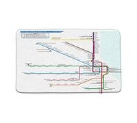 Antidérapant Tapis de Sol Route de l'Autorité de Transit Paillasson Tapis pour Animaux 40×60cm pour Passage,Cuisine,Salle de Bain