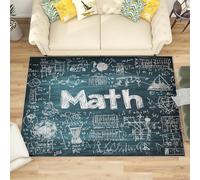 Antidérapant Tapis Salon Chambre 80x150 cm Sujet sur Les Formules MathéMatiques, Tapis à Court Poils Doux Vert Foncé Lavable en Machine Antifouling Décoration de Office, Couloir, Paillasson