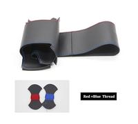 Antidérapante Protecteur Volant Housse Volant Voiture Cuir Noir Cousue À Main pour Seat pour Leon pour MK1 pour 1M 1998-2005 pour Toledo 1998 1999 2000 2001-2005(Red Blue Thread)