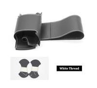 Antidérapante Protecteur Volant Housse Volant Voiture Cuir Noir Cousue À Main pour Seat pour Leon pour MK1 pour 1M 1998-2005 pour Toledo 1998 1999 2000 2001-2005(White Thread)