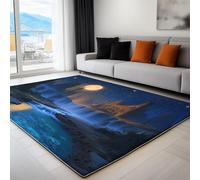 Antidérapante Tapis de Salon Chambre - Salon Super Doux Paillasson Salle à Manger Faux Tapis en Laine, Motif Cité Antique Fantastique Style Gothique médiéval Paillasson Décoratif, 120 x 180cm