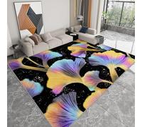 Antidérapante Tapis de Salon Chambre - Salon Super Doux Salle à Manger Faux Tapis en Laine, Motif Champignons Fantaisie dégradés Style Fantastique Rug Décoratif Ciel étoilé étoiles 80 x 150cm