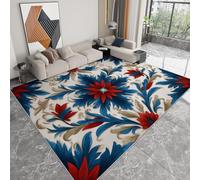 Antidérapante Tapis de Salon Chambre - Salon Super Doux Salle à Manger Faux Tapis en Laine, Motif Imprimés géométriques Ethniques Fleurs Mandalas Rug Décoratif Résistant Lavable 140 x 200cm