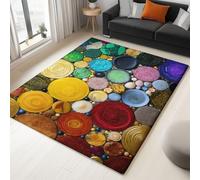 Antidérapante Tapis de Salon Chambre - Salon Super Doux Salle à Manger Faux Tapis en Laine, Motif Pierres précieuses et Boules de Papier colorées Rug Décoratif Résistant Lavable 160 x 230cm