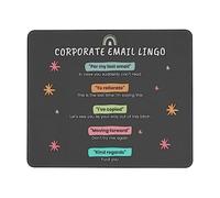 Antidérapante Tapis de Souris Gamer, Jargon des e-mails d'entreprise Humour Professionnel Gamer Mouse Pad Base en Caoutchouc Tapis Souris pour Jeux Ordinateur Bureau