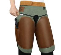 Antidious Tablier Professionnel en Cuir avec Ceinture réglable et Sangles de Genoux, 2 Poches et Crochet supplémentaire pour Le Rangement, Convient pour Un Tour de Taille de 71,1 à 139,7 cm