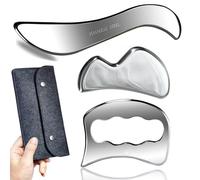 AnTiexi Ensemble d'outils Gua Sha 3 en 1 en acier inoxydable, grattoir musculaire - Outil IASTM excellent outil de mobilisation des tissus mous (3 pièces)
