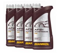 Antigel MANNOL AF12+ 4 4x1 Litres Concentré De Liquide De Refroidissement Rouge