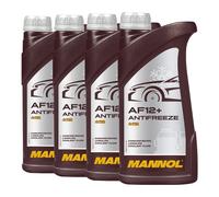 Antigel MANNOL AF12+ 4 4x1 Litres Concentré De Liquide De Refroidissement Rouge