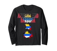 Antigua-et-Barbuda Carte Drapeau Fierté Caraïbes Manche Longue