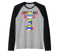 Antigua-et-Barbuda Carte Drapeau Fierté Caraïbes Manche Raglan