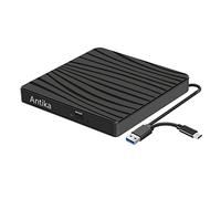 Antika Lecteur CD DVD Externe USB 3.0 TYPEC Portable Graveur et Lecteur de CD-RW/DVD-RW Portable Compatible avec Ordinateurs Windows XP/7/8/10/11 Mac, MacBook Air/Pro