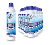 Antikal Classic Gel Anti-Calcaire (10 Unités X 750 Ml), Élimine La Saleté Et Les Bactéries Piégées Dans Le Calcaire, Technologie Anti-Gouttes