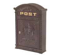 Antikas - Boîte aux lettres London marron en aluminium comme une boîte aux lettres murale anglaise.