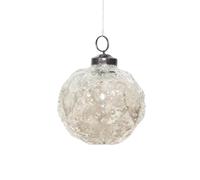 Antikas Boule de Noël de qualité supérieure, transparente, givrée, fabriquée à la main en Inde, diamètre : 10 cm