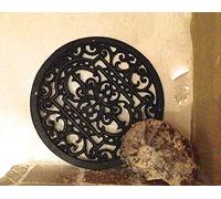 Antikas - Grille ronde comme grille de cheminée et décoration murale pour mur de jardin - Mandala 28 cm