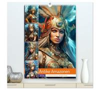 Antike Amazonen. Furchtlose Fantasy-Kriegerinnen (hochwertiger Premium Wandkalender 2026 DIN A2 hoch), Kunstdruck in Hochglanz: Kunstvolle Illustrationen von schönen und wilden Kämpferinnen