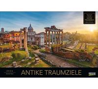 Antike Traumziele 2026: Großer Foto-Wandkalender mit faszinierenden Städten und Bauwerken aus der Antike. Edler schwarzer Hintergrund. PhotoArt Panorama Querformat: 58x39 cm.