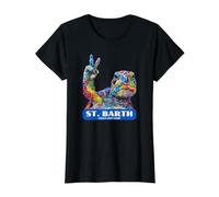 Antilles françaises Saint-Barth T-Shirt Graphique avec Valeur, Femme, Noir, S