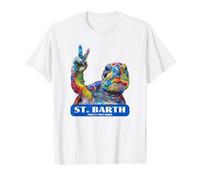 Antilles françaises Saint-Barth T-Shirt Graphique avec Valeur, Homme, Blanc, S