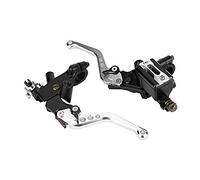 Antilog Leviers de maître-Cylindre 1 Paire 7/8 "(22mm) de Freins de Moto universels Embrayage de maître-Cylindre de réservoir(Argent)