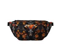 Antilope Noire avec Fleurs Sacs Banane Polyvalents, Sac Banane Sportif et Unisexe - Un Choix Parfait pour Un Usage Quotidien et en Voyage