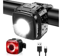 Antimi Kit d'éclairage pour vélo - Certifié StVZO - LED IPX5 - Feu Avant + feu arrière - Kit USB Type C