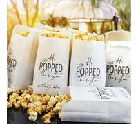 ANTING Lot de 100 sacs de fête « He Poped the Question », « He Asked and She Said Yes », « Pop corn », « Goody », « Candy Snack », « Friandises », « Wedding Party »