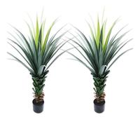 ANTING Plante Serpent d'agave Artificielle de 1,2 m avec Pot, Plante Artificielle réaliste pour intérieur, 122 cm, idéale pour la Maison, Le Bureau, Le Jardin, la décoration d'hôtel et Cadeau (Lot de