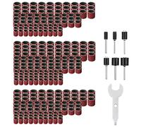 ANTIOCH 307pcs Tambour Ponceuse à Tambour Kit Déterminé de Ponçage 300 Pièces de Bande Manche+ 6 Mandrins de Tambour Pièces pour + 1 Clé Combinée